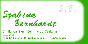 szabina bernhardt business card